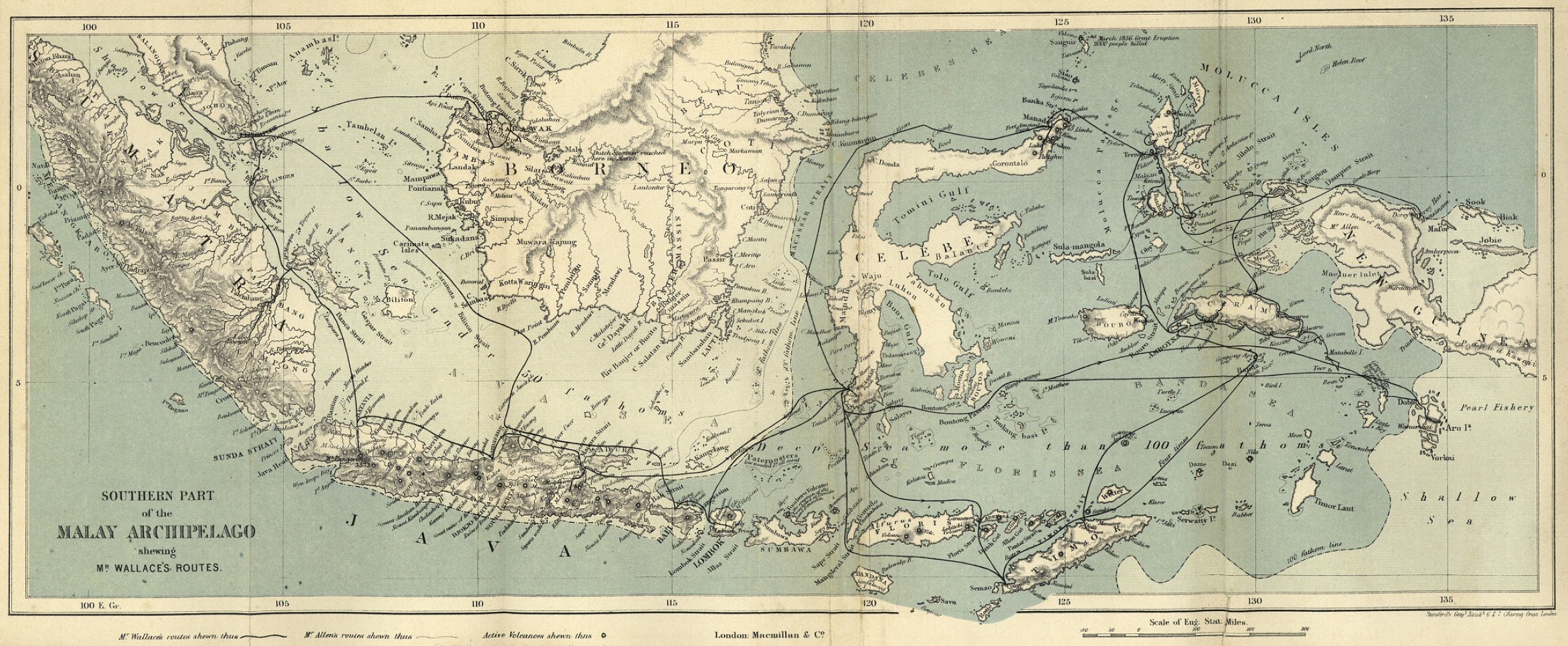 Fold-out map from Wallace's The Malay Archipelago